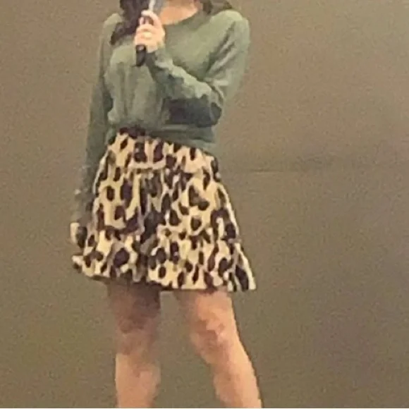 Leopard print ruffle floral tiered skirt - Picture 5 of 5